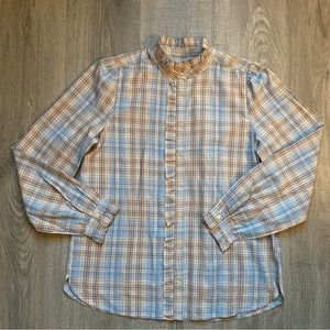 New W/O Tags Women’s LOFT Plaid Ruffle Blouse (S)
